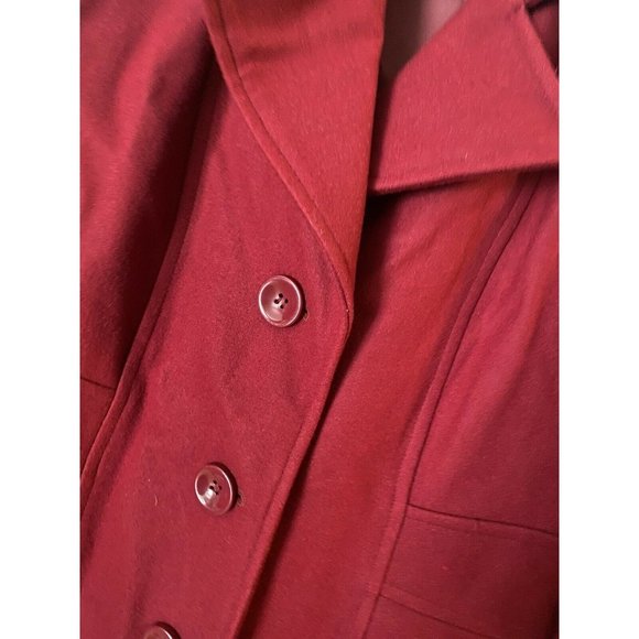Collection by Gallery Coat Sz Medium Red Wool Blend Button Pea Coat Mid-Length - Picture 2 of 6